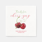 私たちを応援オンさくらんぼフルーツ スタンダードカクテルナプキン (正面)