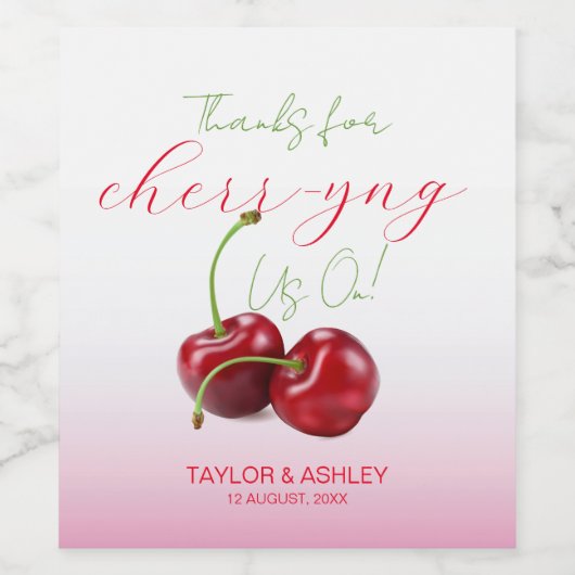 私たちを応援オンさくらんぼフルーツ ワインラベル (シングルラベル)