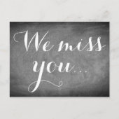 私たちを恋しく思う、Handwriting Typography 黒と白 ポストカード (正面)