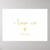 私たちを愛してる | テキスト ゴールド ハート 箔ポスター (正面)