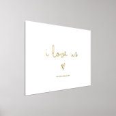 私たちを愛してる | テキスト ゴールド ハート 箔ポスター (レイダウン)