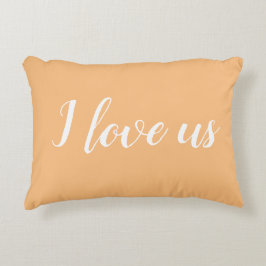 「私たちを愛してる」プリティオレンジ/ピンクのアクセントピロー アクセントクッション