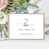 私たちを築いた愛のカードストック テーブル サイン