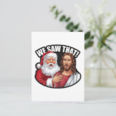 私たちを見ている!サンタとイエスはいつだって見ている ポストカード (スタンド正面)