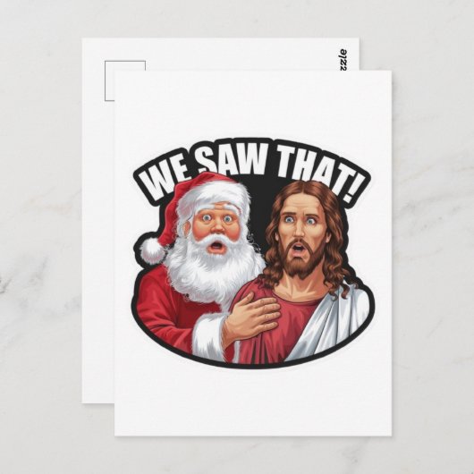 私たちを見ている!サンタとイエスはいつだって見ている ポストカード (正面/裏面)