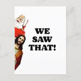 私たちを見ている！サンタとイエスはいつだって見ている ポストカード