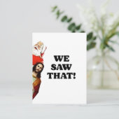 私たちを見ている!サンタとイエスはいつだって見ている ポストカード (スタンド正面)