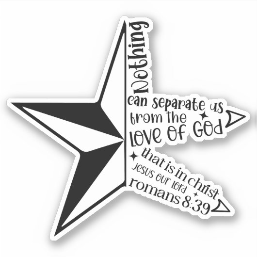 私たちを隔てるものは何もない クリスチャンの信仰 シール (正面)