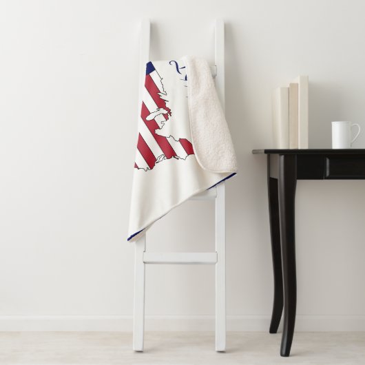 私たちアメリカの人々の星とストライプマップ家族Nm #2 シェルパブランケット (インサイチュ)