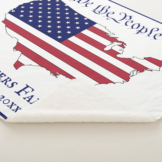 私たちアメリカの人々の星とストライプマップ家族Nm #2 シェルパブランケット (3/4)