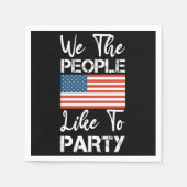 私たちアメリカ人はパーティーが好き 愛国的な7月4日 スタンダードカクテルナプキン (正面)