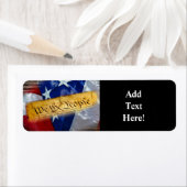 私たちアメリカ人国旗のラベル ラベル (インサイチュ)