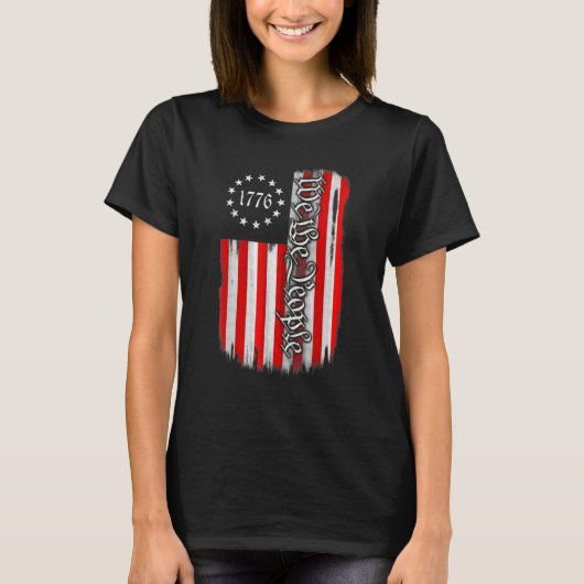 私たちアメリカ人歴史1776独立D Tシャツ (正面)