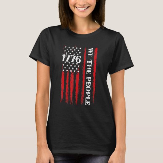 私たちアメリカ人歴史1776独立D Tシャツ (正面)