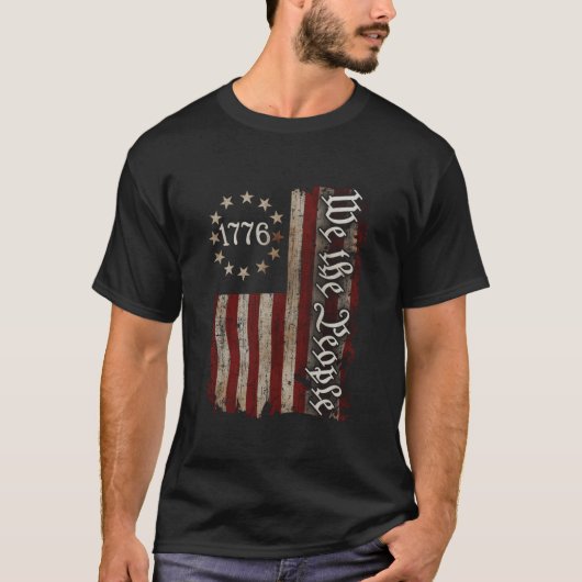 私たちアメリカ人歴史1776独立D Tシャツ (正面)