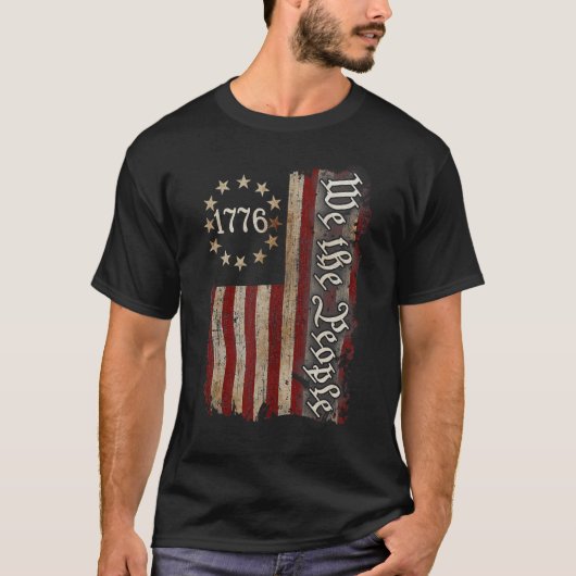私たちアメリカ人歴史1776独立D Tシャツ (正面)