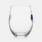 私たちアメリカ合衆国の人々ストライプ星マップ家族の名前Wt ステムなしワイングラス (左)
