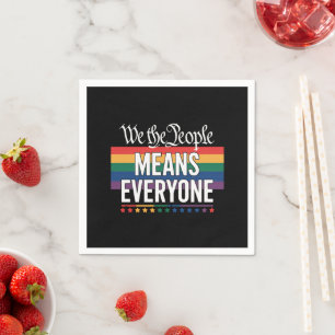 私たちアメリカ国民はすべての人を意味する アメリカ合衆国憲法 LGBT スタンダードカクテルナプキン