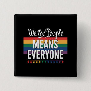 私たちアメリカ国民はすべての人を意味する アメリカ憲法 LGBT 缶バッジ