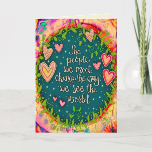 私たちインスパイアが出会う人々は引用文を刺激する カード (正面)