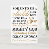 私たちエレガントにとって子供は生まれタイポグラフィ聖書 シーズンカード (正面)