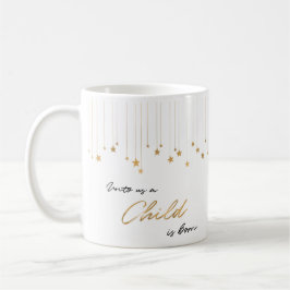 私たちエレガントに言えば、子供は金ゴールドの生まれクリスマスだ コーヒーマグカップ