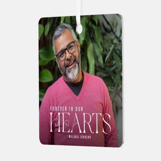 私たちエレガントのハートで永遠Photo Keepsake メタルオーナメント (正面左)