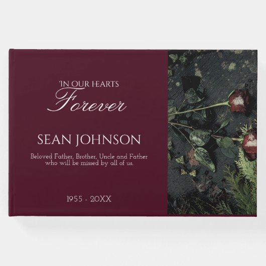 私たちエレガントのハートの葬儀で永遠にブルゴーニュ ゲストブック (正面)