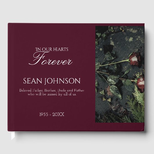 私たちエレガントのハートの葬儀で永遠にブルゴーニュ ゲストブック (正面)