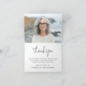 私たちエレガントのハートの葬儀の写真で永遠にスクリプト サンキューカード (内部)