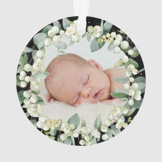 私たちエレガントの初めてのクリスマスの写真 オーナメント (裏面)