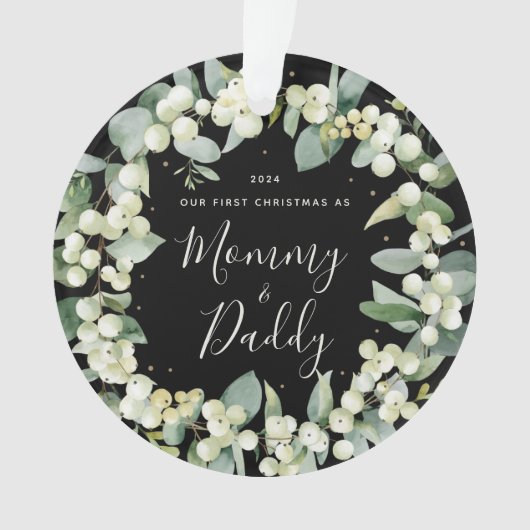 私たちエレガントの初めてのクリスマスの写真 オーナメント (正面)