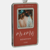 私たちエレガントの初めてのクリスマスは写真さん&ミセス シルバープレートフレームオーナメント (右)
