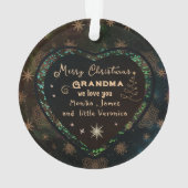 私たちエレガントの初めてのクリスマスは祖父母の写真 オーナメント (裏面)