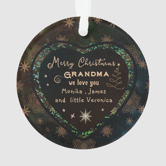 私たちエレガントの初めてのクリスマスは祖父母の写真 オーナメント (裏面)