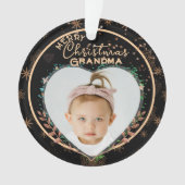 私たちエレガントの初めてのクリスマスは祖父母の写真 オーナメント (正面)