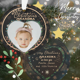 私たちエレガントの初めてのクリスマスは祖父母の写真 オーナメント