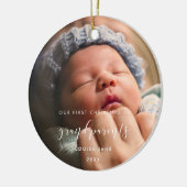 私たちエレガントの初めてのクリスマスは祖父母 セラミックオーナメント (左)