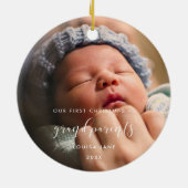 私たちエレガントの初めてのクリスマスは祖父母 セラミックオーナメント (裏面)