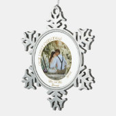 私たちエレガントの初めてのクリスマスはMr.フォト スノーフレークピューターオーナメント (右)