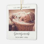 私たちエレガントの初めてのクリスマスを祖父母としてシック セラミックオーナメント (左)