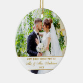 私たちエレガントの初めてのクリスマスホワイト金ゴールド2写真 セラミックオーナメント (右)