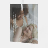 私たちエレガントの初めてのクリスマス写真 ガラスオーナメント (正面左)