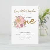 私たちエレガントの小さなかぼちゃの最初の誕生日 招待状 (スタンド正面)