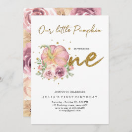 私たちエレガントの小さなかぼちゃの最初の誕生日 招待状