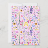 私たちエレガントの小さな野花ガールファースト誕生日 招待状 (裏面)