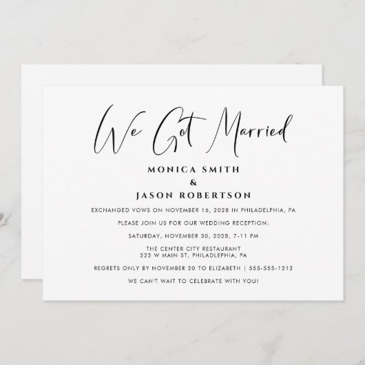 私たちエレガントの得結婚式 案内状 (正面/裏面)