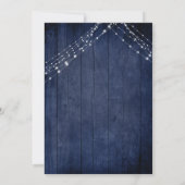 私たちエレガントはタイポグラフィ&ライト、ネイビーウッド駆け落ち 招待状 (裏面)