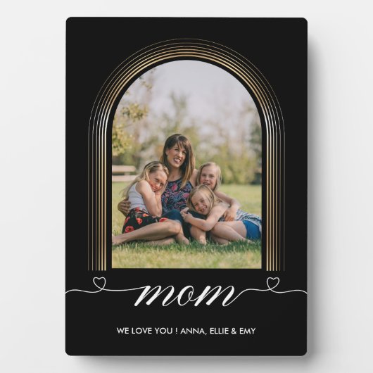 私たちエレガントはママを愛してパーソナライズされたるカスタム フォトプラーク (正面)