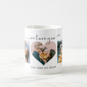 私たちエレガントはママを愛するハート3 Photo Collage コーヒーマグカップ (中央)